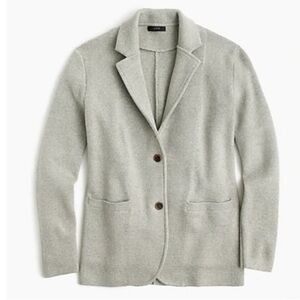 JCrew Heather Grey Merino Wool Sweater Blazer